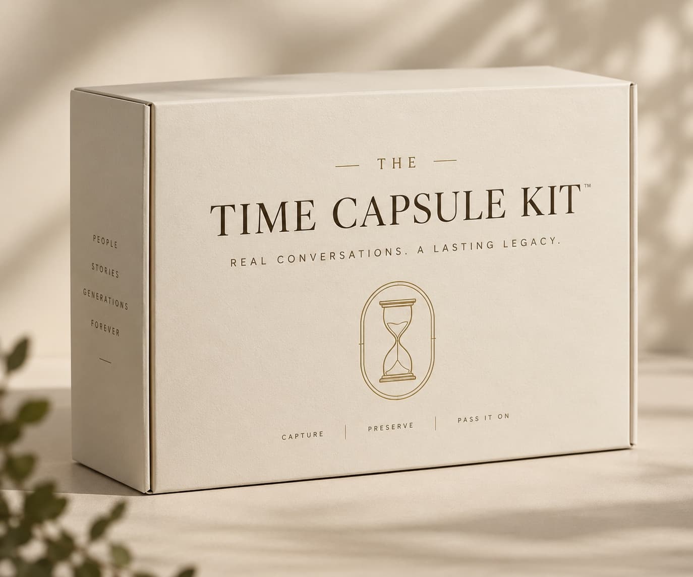 The Time Capsule Kit box, closed, ready to open